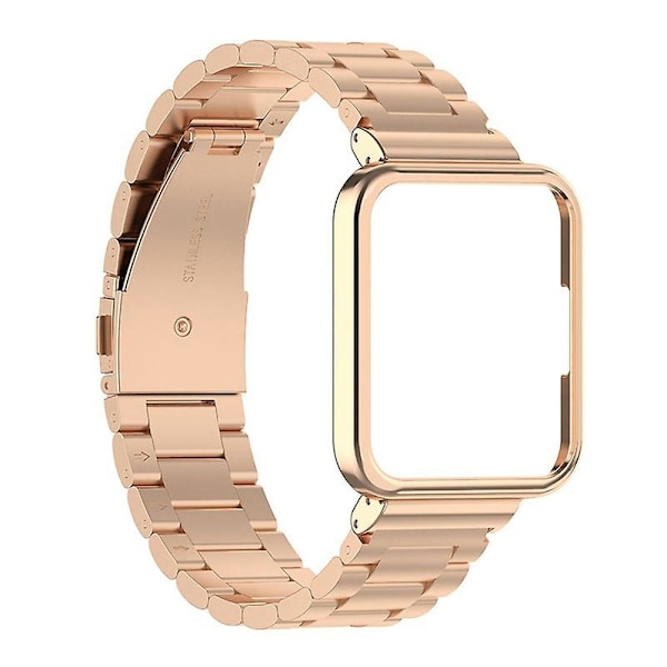 Xiaomi Redmi Watch 2 Lite -metalliranneke kolmella helmellä + kellokuori Pink gold