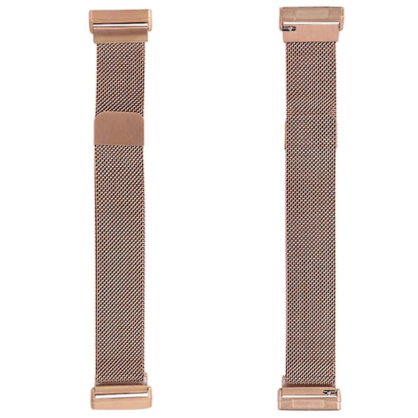 För Fitbit Versa 4 / Versa 3 20 mm Milanese Magnetic Metal Split Watch Rose Gold