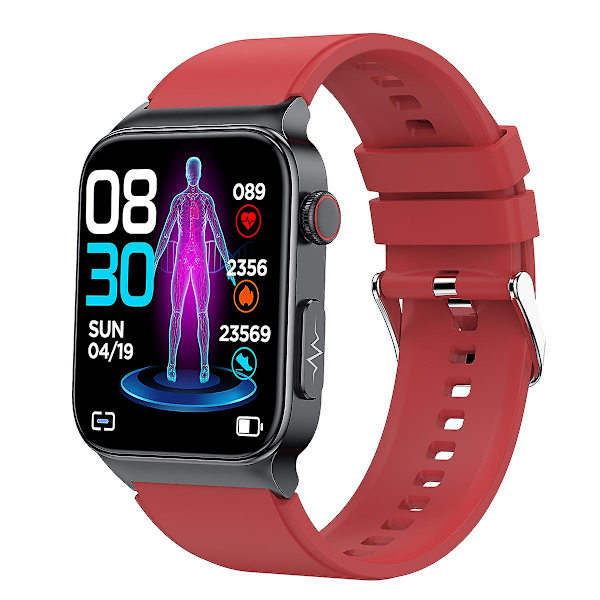 Ny E500 Blodsukker Smart Klokke Ekg Overvåking Blodtrykk Kroppstemperatur Smartwatch Menn Ip68 Vanntett Fitness Tracker - Smartklokker Red