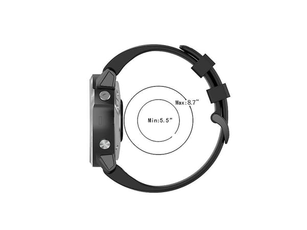 Rem til Garmin Fenix 7S Pure Color silikoneurrem grå