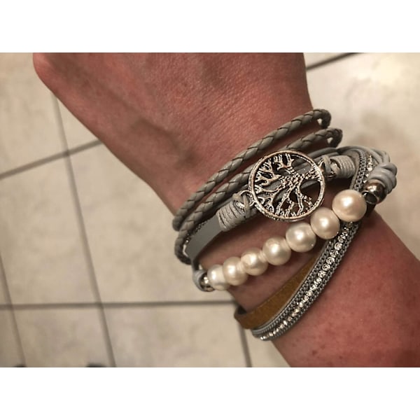 Läderarmband för kvinnor Fantastiska pärlor