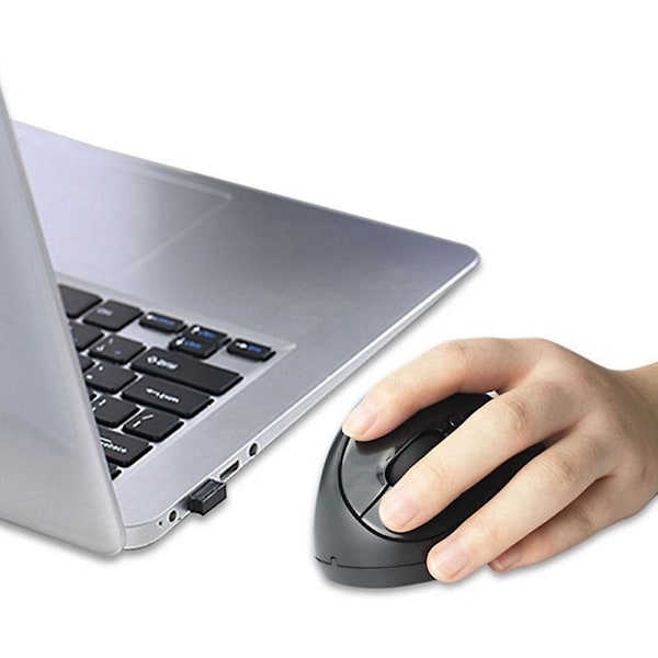 Trådbunden vertikal mus, liten ergonomisk mus med hög precision optisk möss med justerbar känslighet 800/1200 /1600 Dpi, 6 knappar, för små händer black