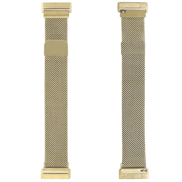 For Fitbit Versa 4 / Versa 3 20 mm Milanese Magnetic Metal Split Split Watch Band Retro Gold