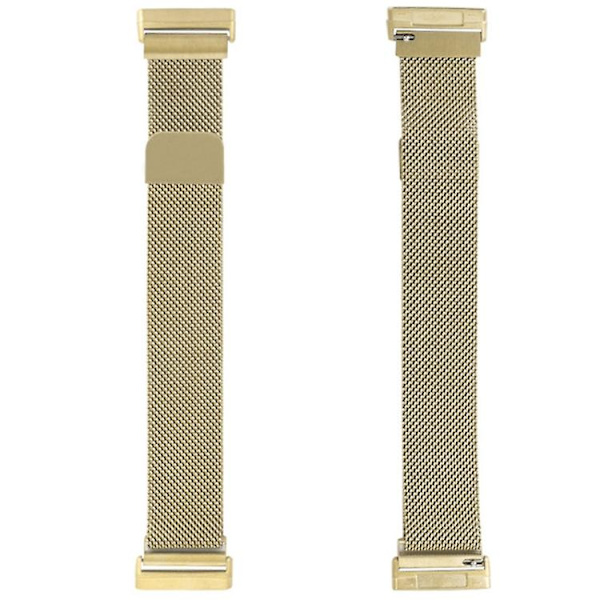 För Fitbit Versa 4 / Versa 3 20 mm Milanese Magnetic Metal Split Watch Retro Gold