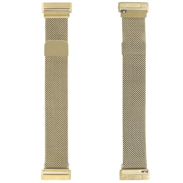 Til Fitbit Versa 4 / Versa 3 20 mm Milanese magnetisk metal splitspænde urbånd Retro Gold