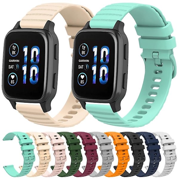 Garmin Forerunner Sq2 Music 20 mm aaltoileva pistekuvio yksivärinen watch White