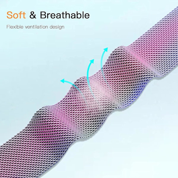 Magnetiska band kompatibla med Fitbit Versa 3 och Sense Smartwatch- Multi Color Colorful Small