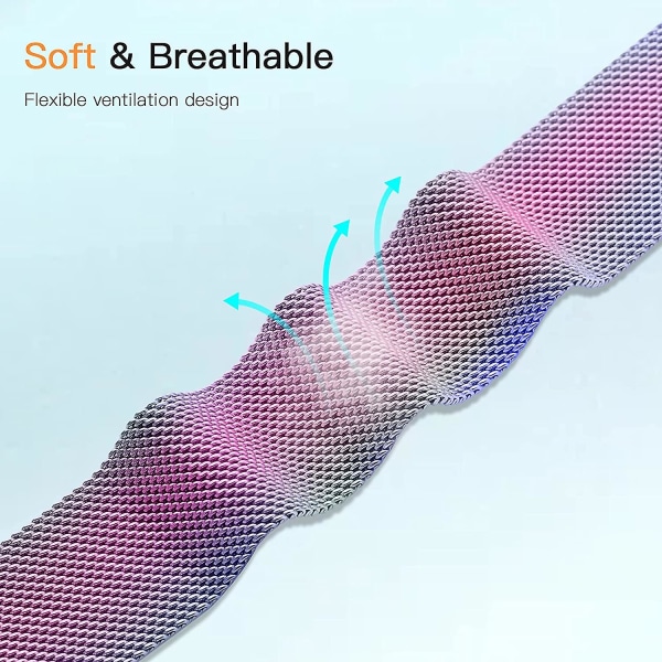Magnetiske bånd, der er kompatible med Fitbit Versa 3 og Sense Smartwatch - Multi Color Colorful Small