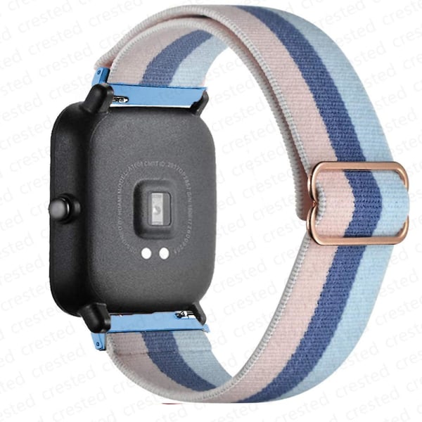 20mm/22mm band för Amazfit Gts 4//2/2e/3/gts2 Mini/gtr 4/3/ pro/gtr2/47mm/stratos Nylon Elastiskt watch Amazfit bipsband Pink double blue 22mm