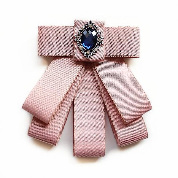 Modebåndssløjfe Formel fest Håndlavet slips Rhinsten Krystal Broche Pin Luksus Justerbare Bukser til bryllup Pink