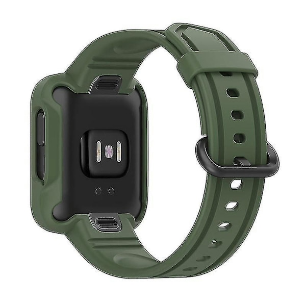 For Xiaomi Redmi Watch/redmi Watch 2/mi Watch Lite/mi Watch Lite 2 Smart Watch Strap Soft Silicone Wrist With Watch Case 1 Blackish green