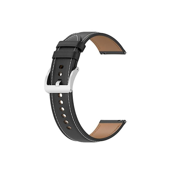 Rem för Garmin Vivomove Style Präglad äkta läder klockarmband Svart