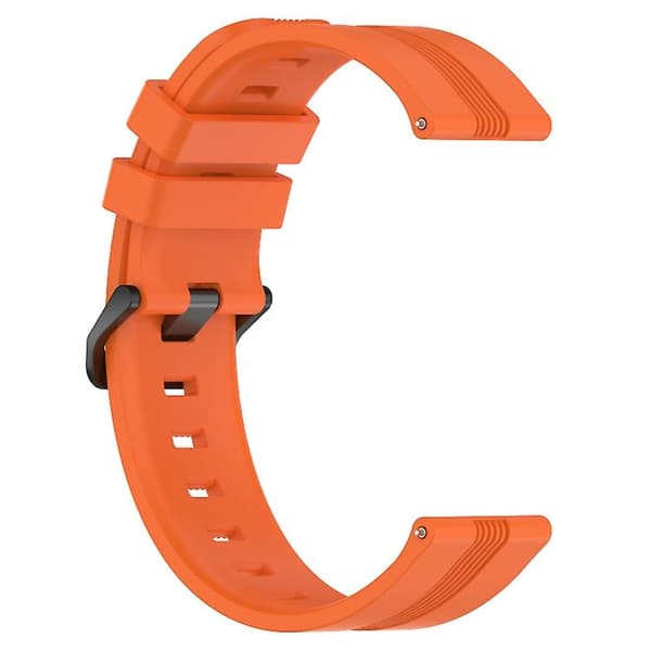 Til Garmin Forerunner Sq2 20 mm konkav stribet Slicone urbånd Orange