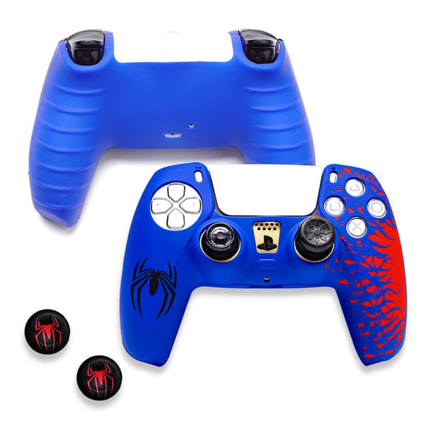 Silikonetui for PS5-kontroller med 2 joystick-hetter, blå