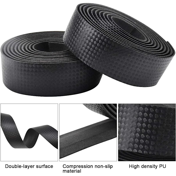 2 Ruller med Styretape til Landeveissykler med Styrepropper - Ideelt for Sykling