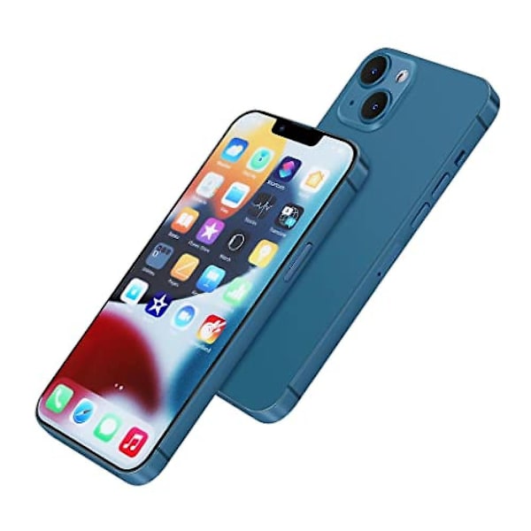 [Helt metallisk] Dummytelefon Displaymodell Kompatibel med Apple Iphone 13 Icke-fungerande Uppgraderad Metallram 13 Blue Color Screen