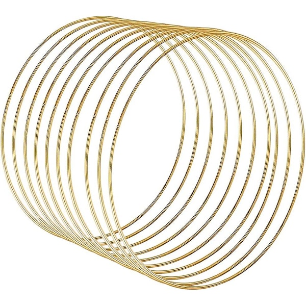 10 stk 20 cm gull metallring Makramé ringer, blomsterkranser ringer krans for drømmefangere, blomsterkrans krans bryllupsdekor og DIY-håndverk