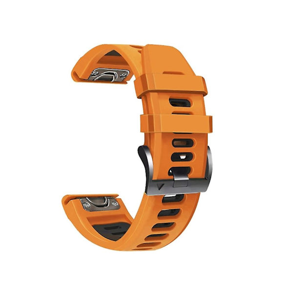 Rem til Garmin Fenix 6X26Mm Silikone Sports Tofarvet Orange-Sort Urrem