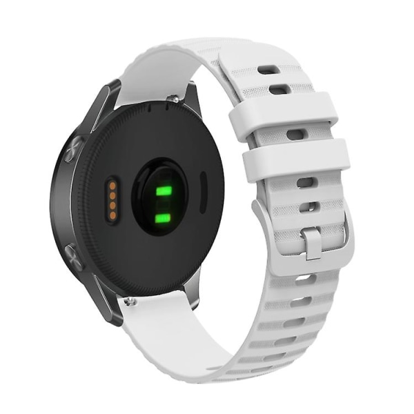 För Garmin Vivoactive 4s 18 mm vågigt prickigt enfärgat watch White