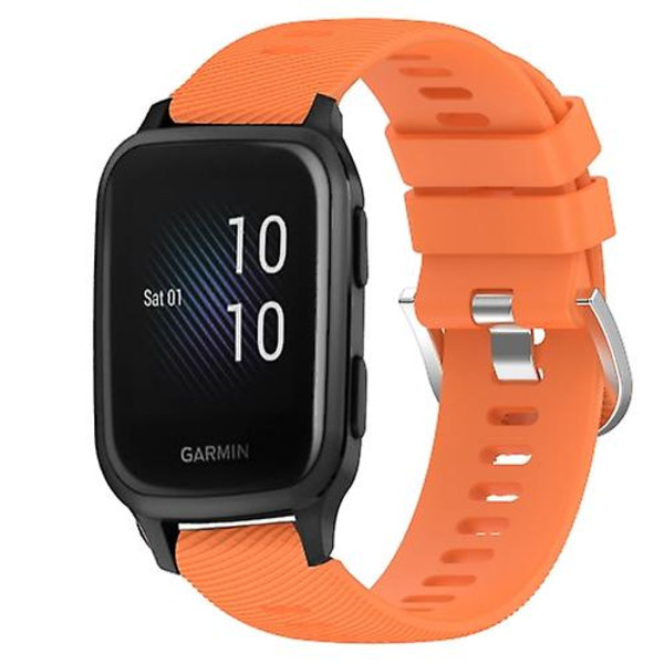 Til Garmin Venu Sq 20 mm ensfarvet blødt silikone urbånd Orange
