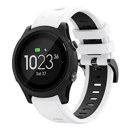 För Garmin Forerunner 935 22mm Tvåfärgad watch i silikon White-Black