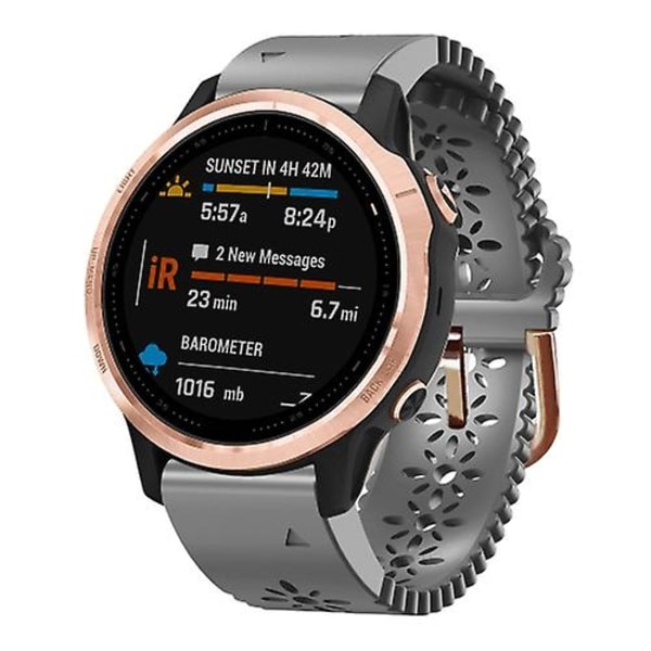Garmin Fenix ​​6s 20 mm:n naisten watch , jossa on pitsirei'itys Grey
