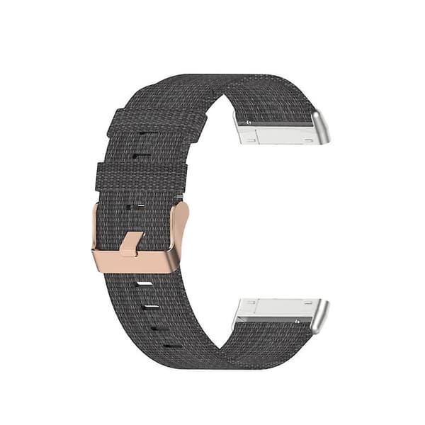 Yleiskäyttöinen nailonpunosranneke Fitbit Versa 4 / Sense 2 -kelloon VCU Dark Grey