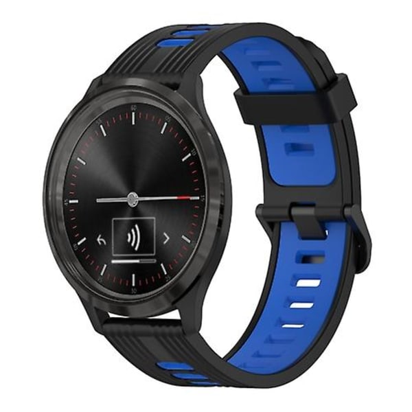 Til Garminmove 3 20 mm lodret mønster tofarvet silikoneurrem Black-Blue