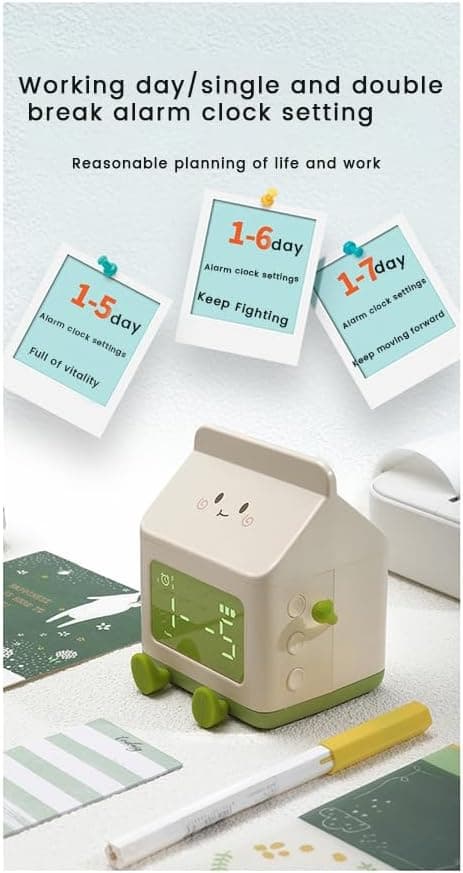 Vækkeur Mælkekarton Vækkeur Elektronisk LED Smart Ur Grøn