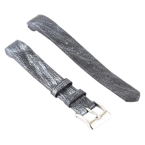 Smart Watch Shiny Leather Watch Band til Fitbit Alta Grey