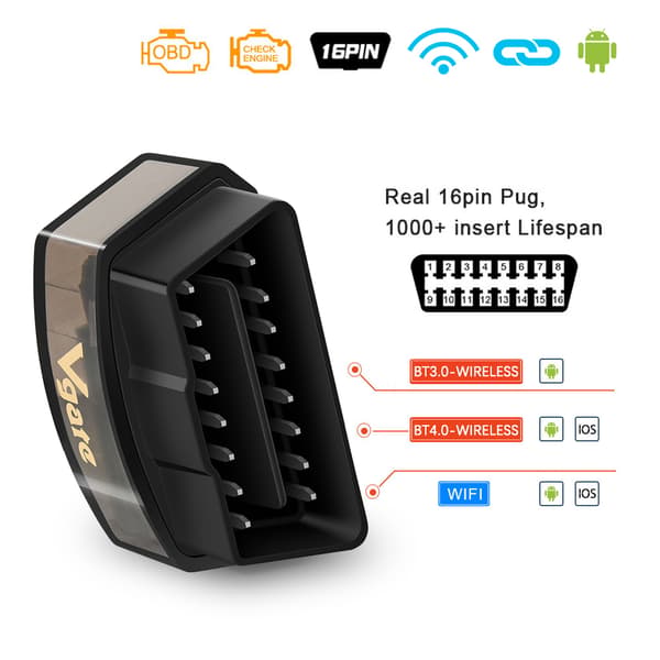 Vgate iCar Pro ELM327 V2.3 Bluetooth 4.0 IOS/Android OBD2 Auto Scanner WIFI OBD Auton diagnostiikkatyökalut iCar Pro BT4.0