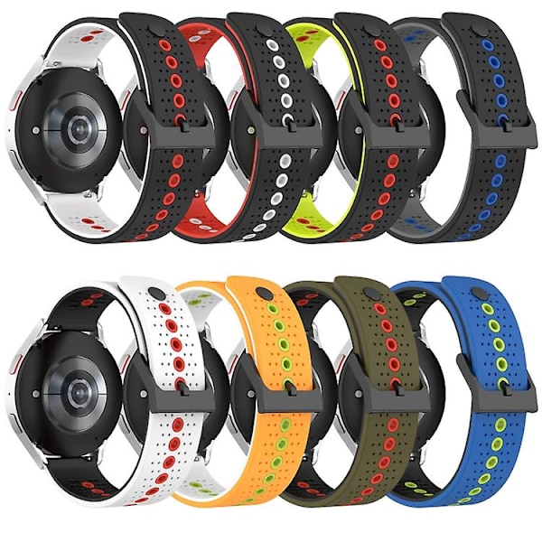 För Garmin Approach S40 20mm Tricolor Andningsbart watch Black-Red-White