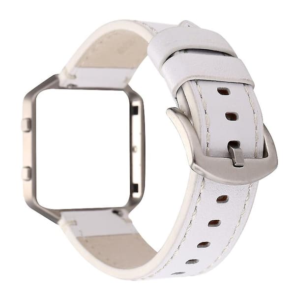 Til Fitbit Blaze Calf Leather Watch Band White