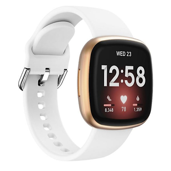 Til Fitbit Versa 3 silikone urrem White