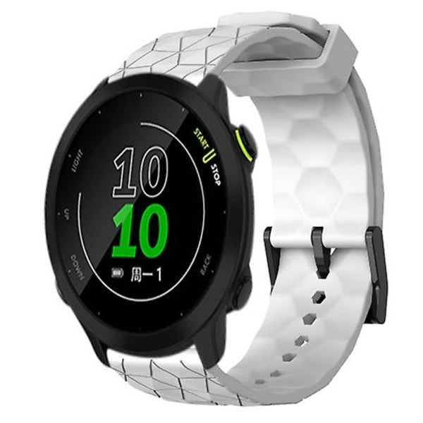 Til Garmin Forerunner 158 20 mm fodboldmønster ensfarvet silikoneurrem White