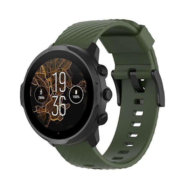 För Suunto 7 24 mm enfärgad watch Army Green