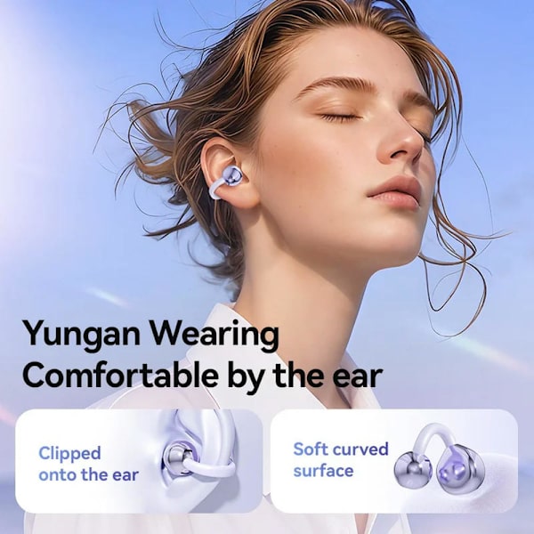 Ægte trådløse Bluetooth-øretelefoner med åben ørebenledning og opladningsetui med LED-display til iPhone og Android