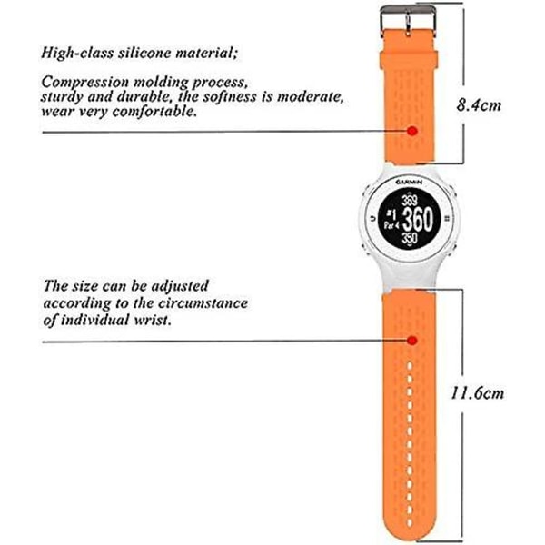 Pehmeä silikoni-vaihtokellon watch Garmin Approach S2 / S4:lle Orange