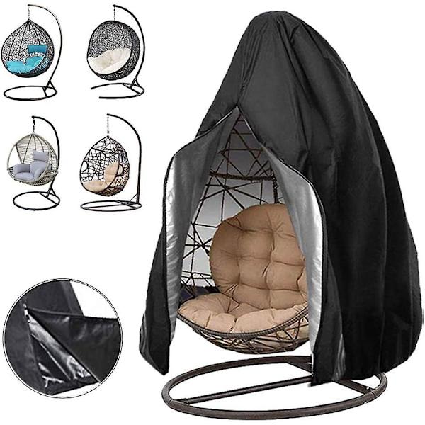 Patio Hanging Egg tuolin cover, Kestävä Kevyt Vedenpitävä Egg Swing Tuolin Cover Vetoketjulla Sopii useimpiin ulkokäyttöön tarkoitetuille Single Swing Egg Tuolin pölysuojalle