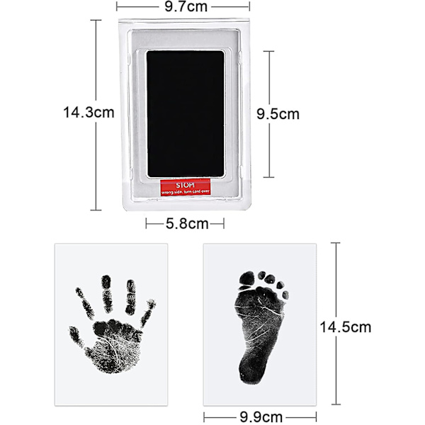 Baby Handprint And Footprint Kit, 4 Baby Handprint Bläckkuddar med Clean-touch
