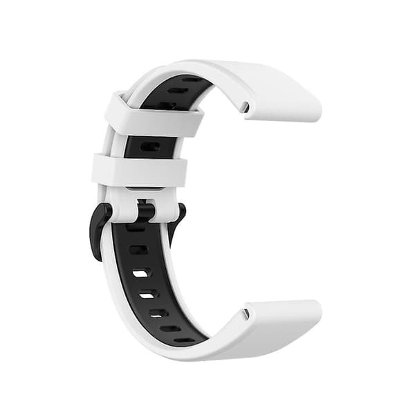 22 mm Quick Release To-farve Silikone Urrem Til Garmin Fenix ​​7 / Epix White Black