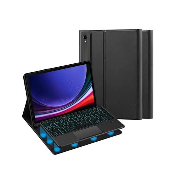 Magnetiskt Bakgrundsbelyst Tangentbordsfodral för Samsung Galaxy Tab S7 Fe 12.5 Svart
