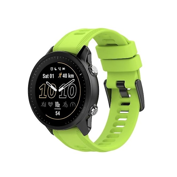 Rem til Garmin Fenix 6 Sapphire Gps 22Mm Ensfarvet Silikone Urrem Lime Farve