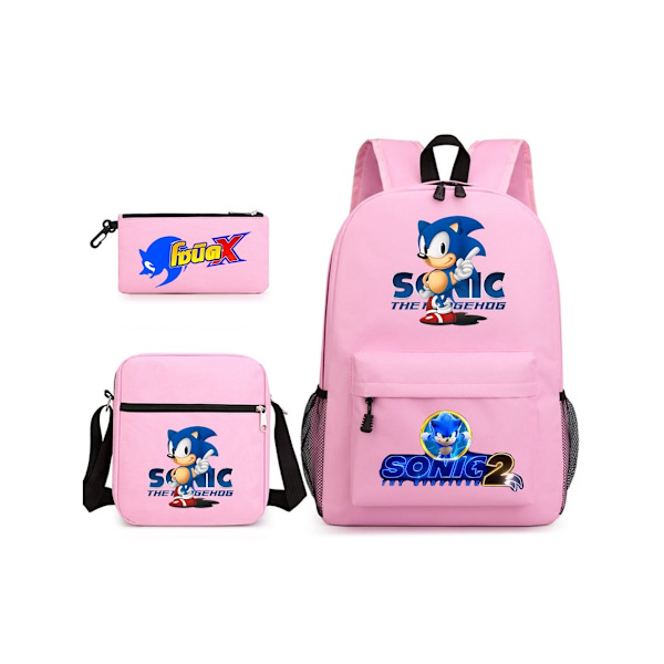 Sonic Student Ryggsäck Tredelad Set7