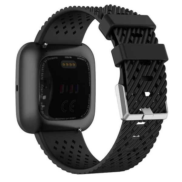 Til Fitbit Versa / Versa 2 / Versa Lite 20 mm åndbart silikone urbånd Black