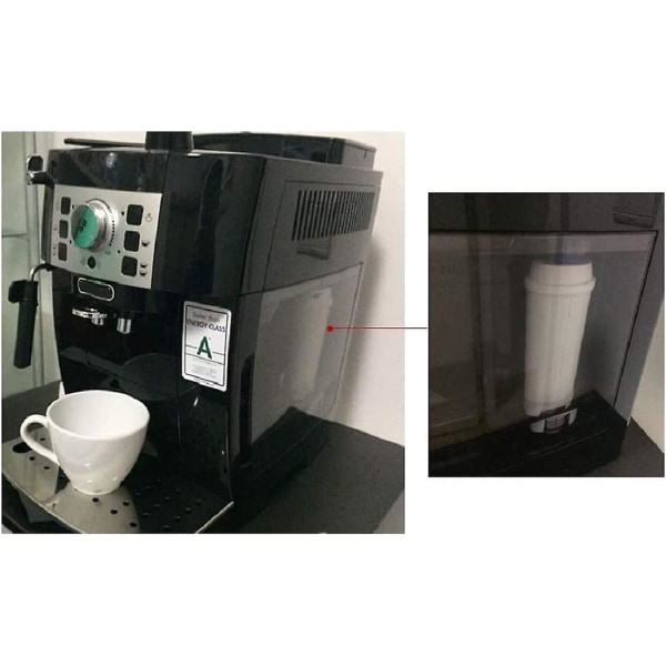 Vannfilterpatron for kaffemaskin med aktivert karbonmykner, kompatibel med Delonghi Ecam, Esam, Etam, Bco, Ec. Produktpakke med 6
