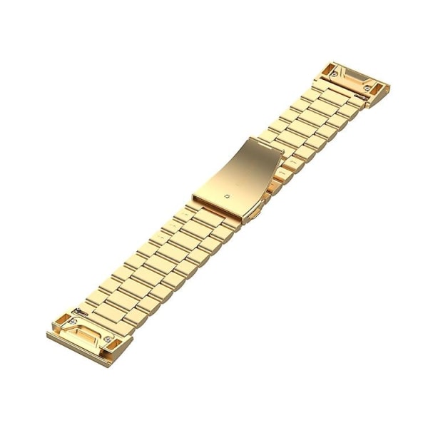 For Garmin Fenix5/forerunner935/garmin Approach S60 3-perler rustfritt stål metall hurtigutløser klokkerem gold