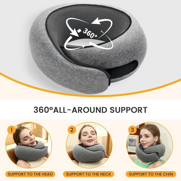 Komfort U-formet Reisepute i Memory Foam, Mørkeblå