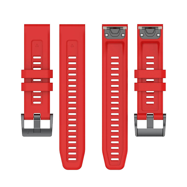 22mm Hurtigutløselig Silikonrem for Garmin Fenix 7 Red
