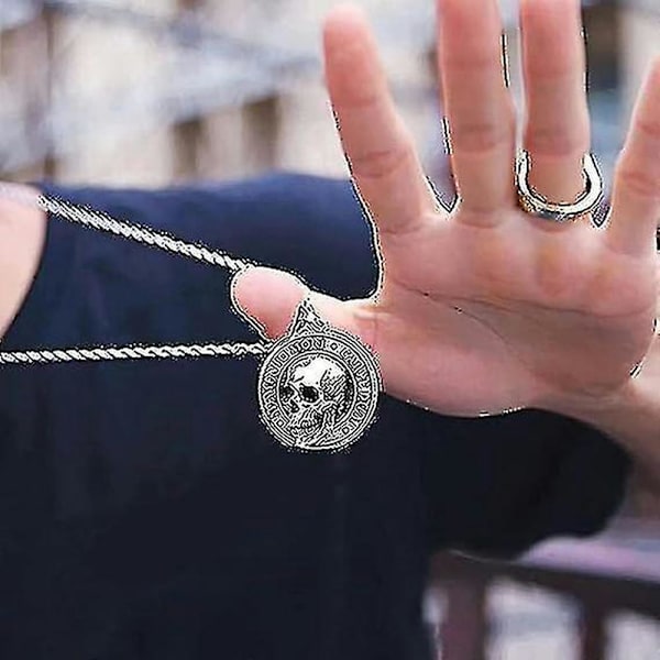 Memento Mori -kaulakoru 2024, Carpe Diem -riipus, 3D-pääkallokaulakoru miehille, Morin 400-vuotisjuhlan erikoisriipus